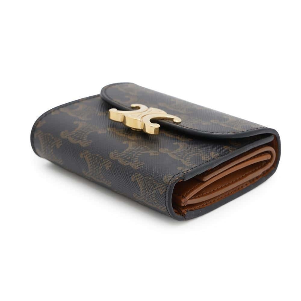 Celine Triomphe Flap Wallet Black